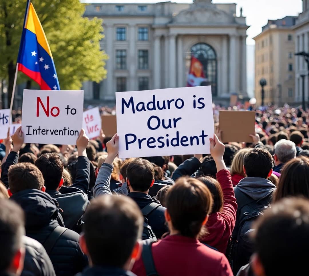 Bruxelles : Manifestation contre l’intervention américaine au Venezuela et l’enlèvement de Maduro