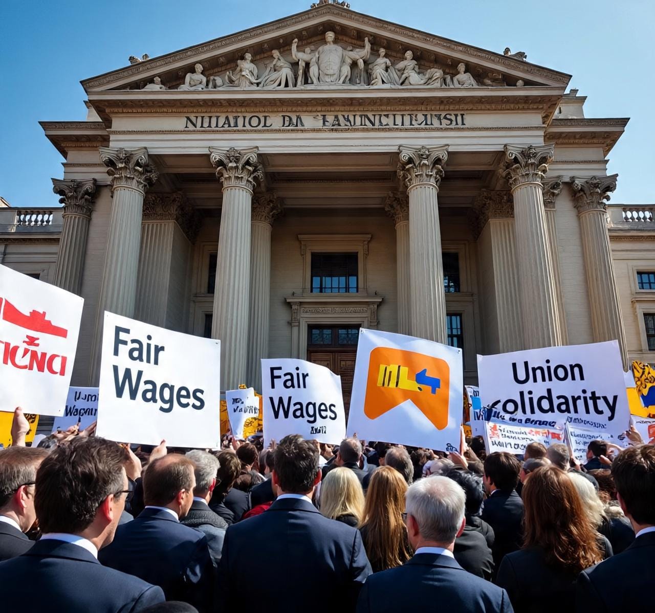 Mobilisation syndicale à Bruxelles : les délégués convergent vers la Banque nationale